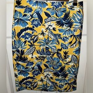 Women’s J.CREW Pencil Skirt, Vibrant Floral Basketweave, Sz 10, Lined, NWOT